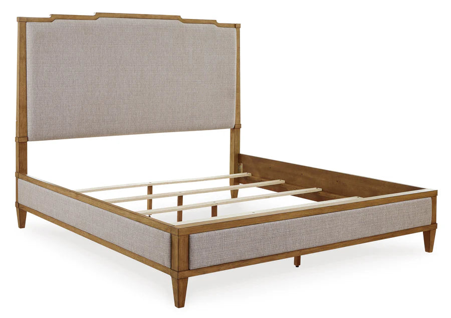 Sharlance Light Brown Upholstered Panel Bedroom Set