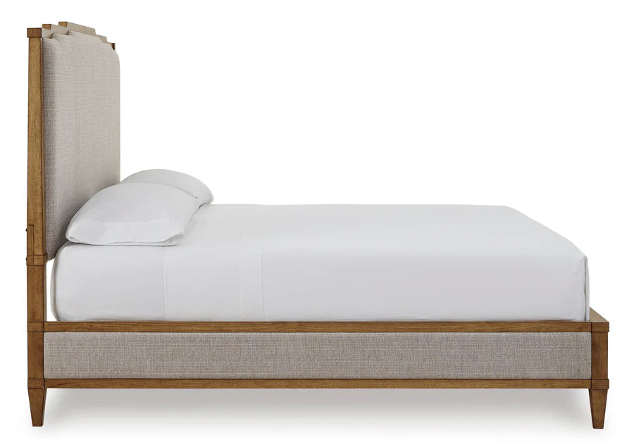 Sharlance Light Brown Upholstered Panel Bedroom Set