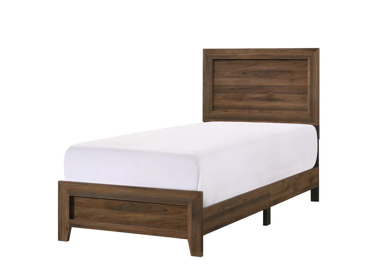 Conjunto de dormitorio juvenil Millie Cherry Brown Panel