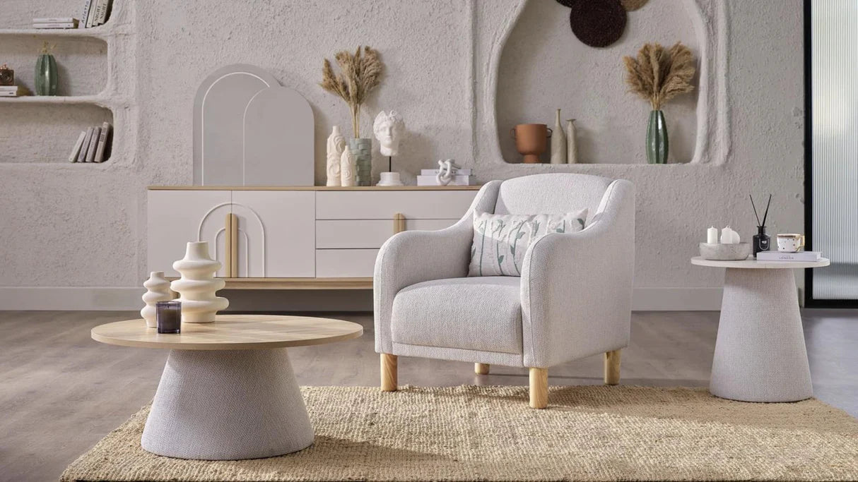 Boheems Cream Living Room Set