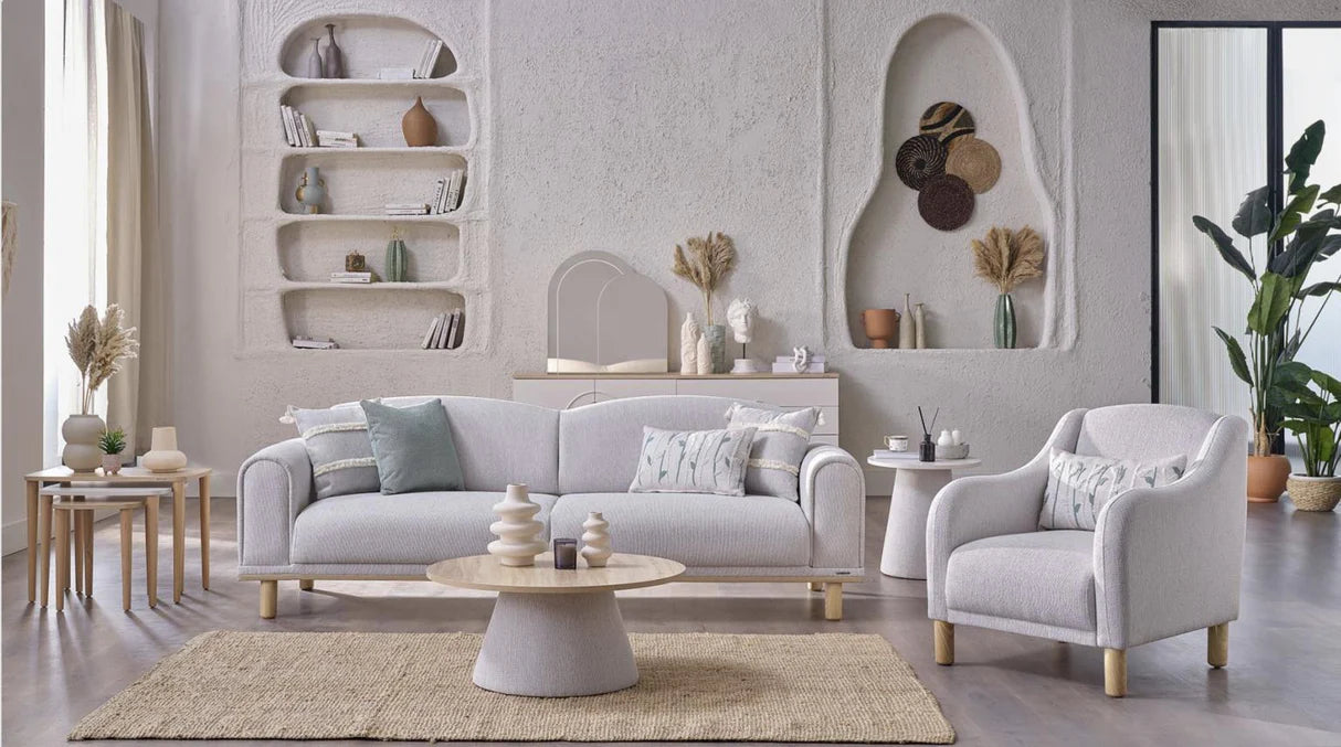 Boheems Cream Living Room Set