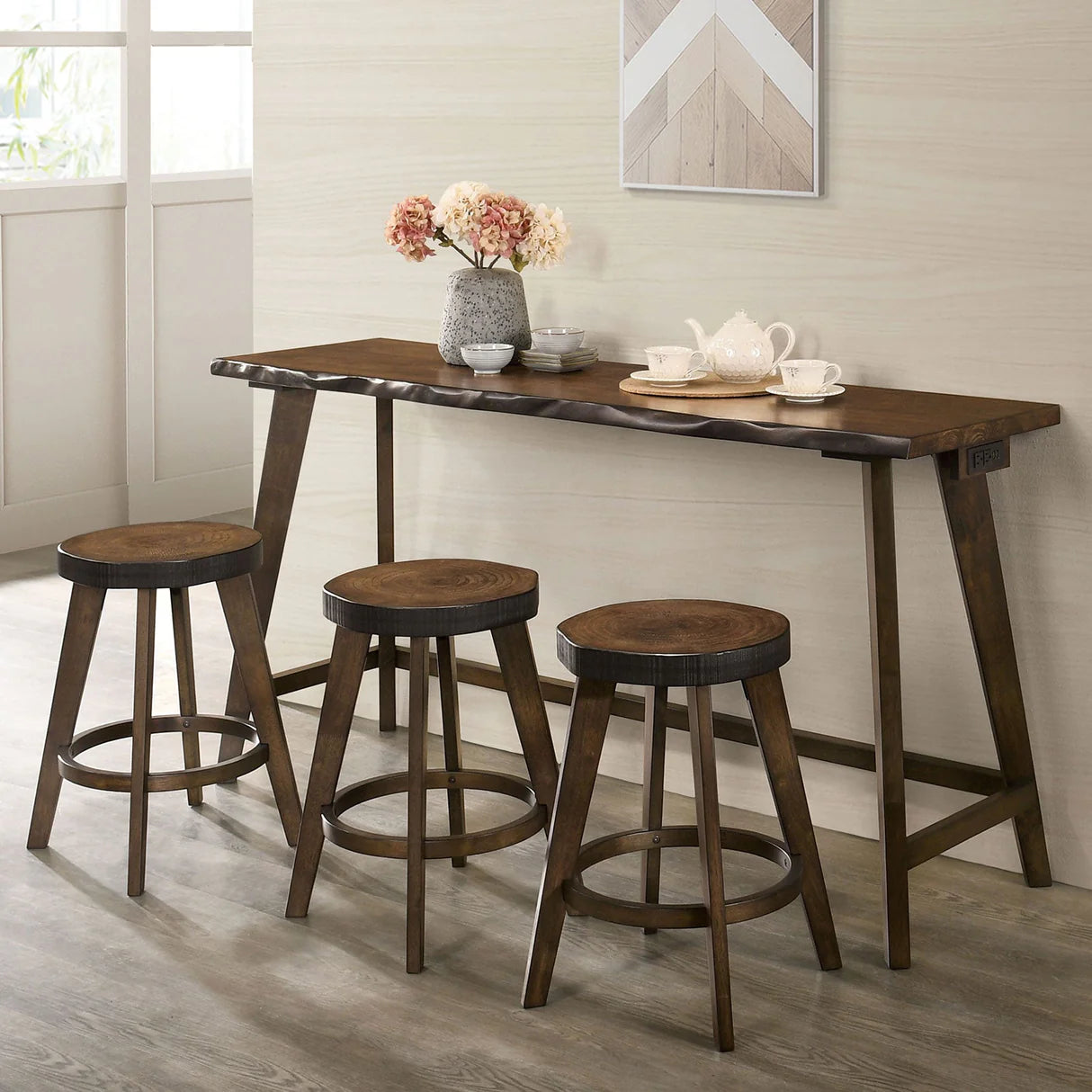 Missoula Walnut 4 Pieces Counter Set