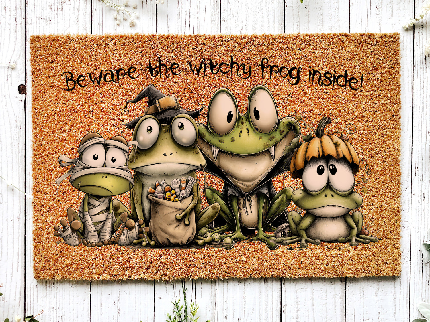 Witchy Frog Family Doormat