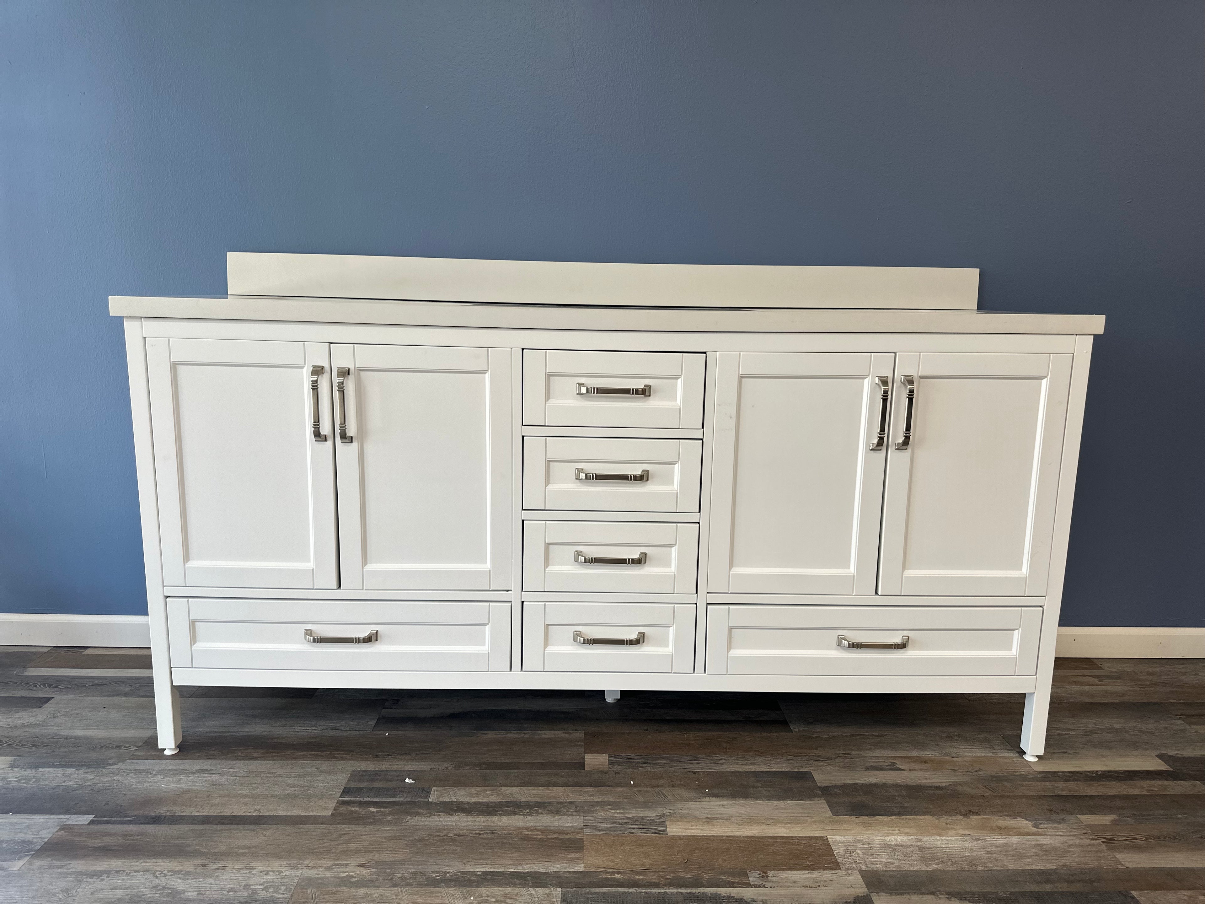 Sandstone 72 in. Vanity in White with Quartz Top