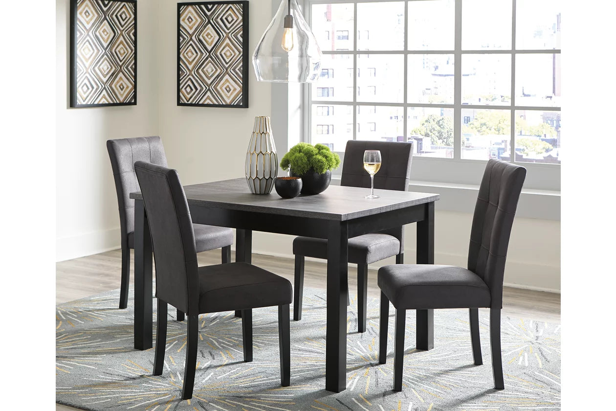 Garvine 5-Piece Dining Table Set in Gray