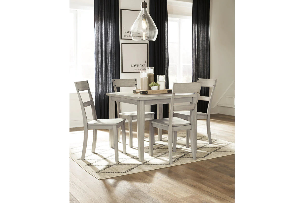 Loratti Gray Dining Table and Chairs, Set of 5