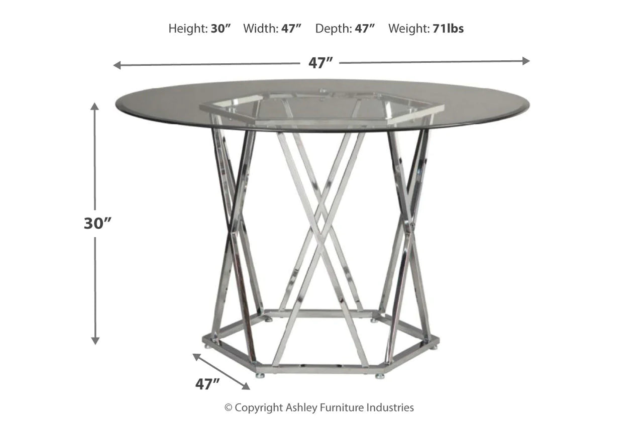 Madanere Chrome Finish Dining Table
