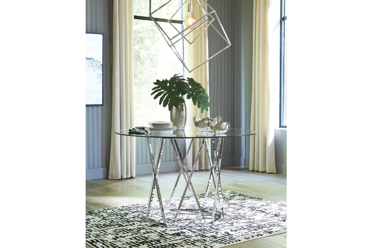 Madanere Chrome Finish Dining Table