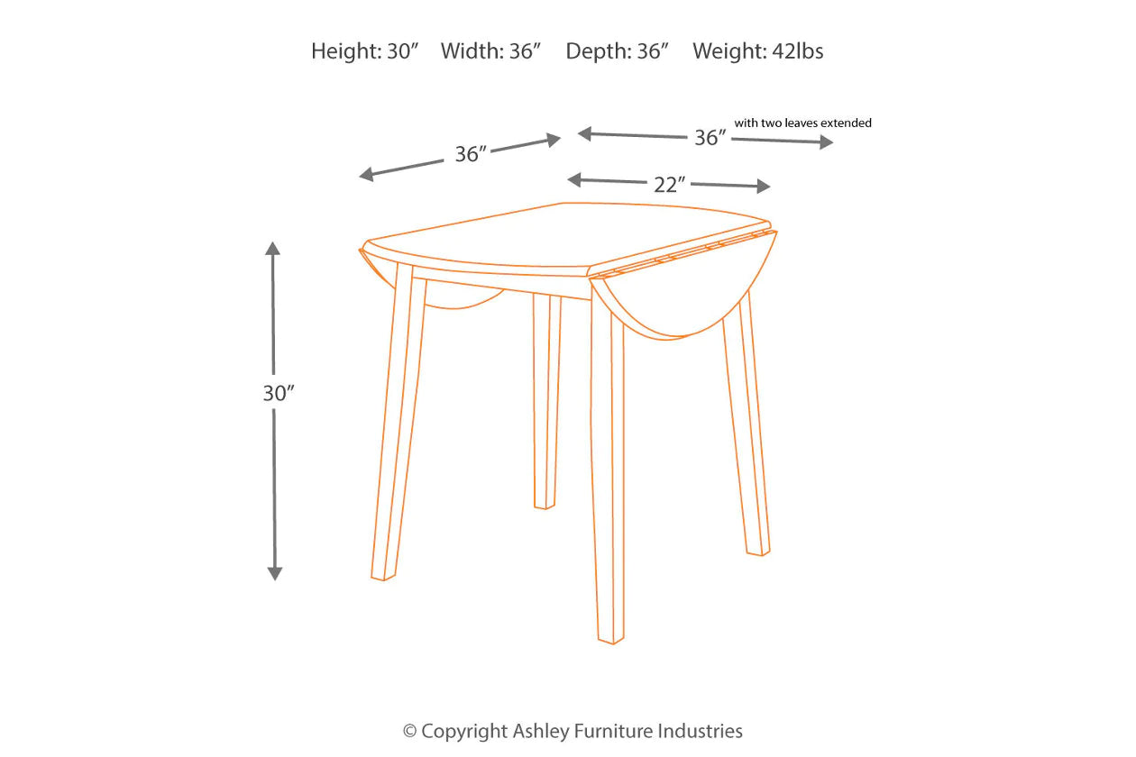 Hammis Dark Brown Dining Drop Leaf Table