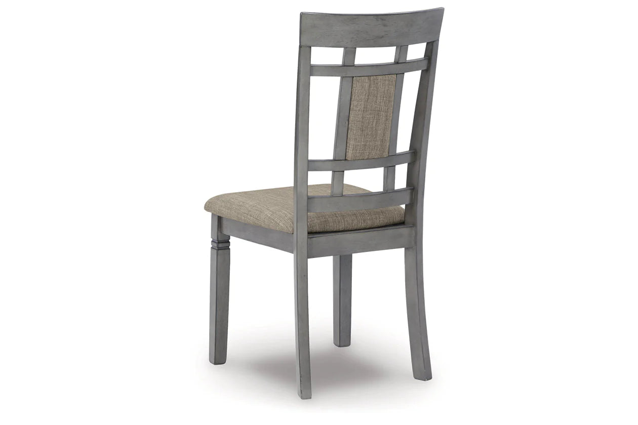 Jayemyer Charcoal Gray Dining Table and Chairs, Set of 7