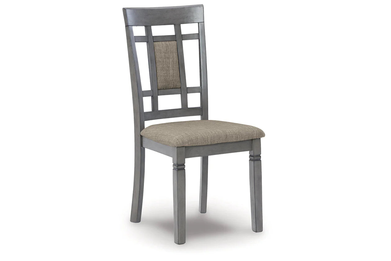 Jayemyer Charcoal Gray Dining Table and Chairs, Set of 7