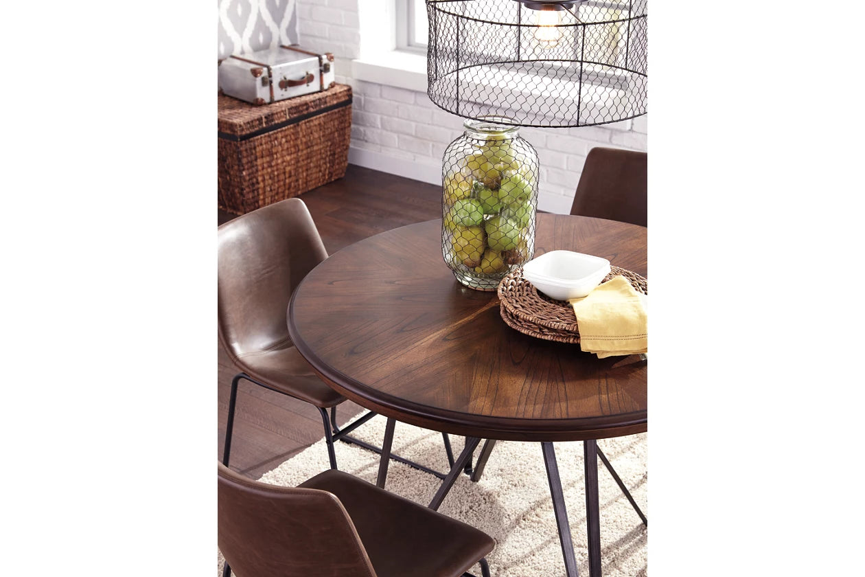 Centiar Brown 5-Piece Round Dining Set