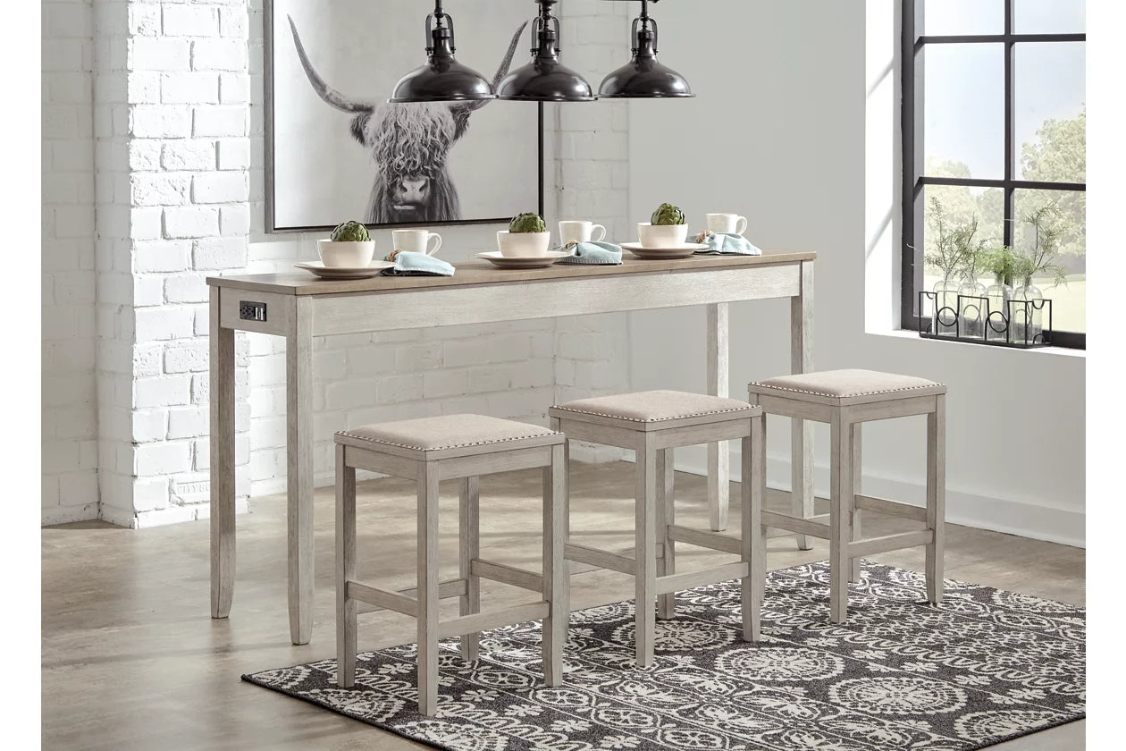 Skempton Counter Height Dining Table and 3 Bar Stools Set