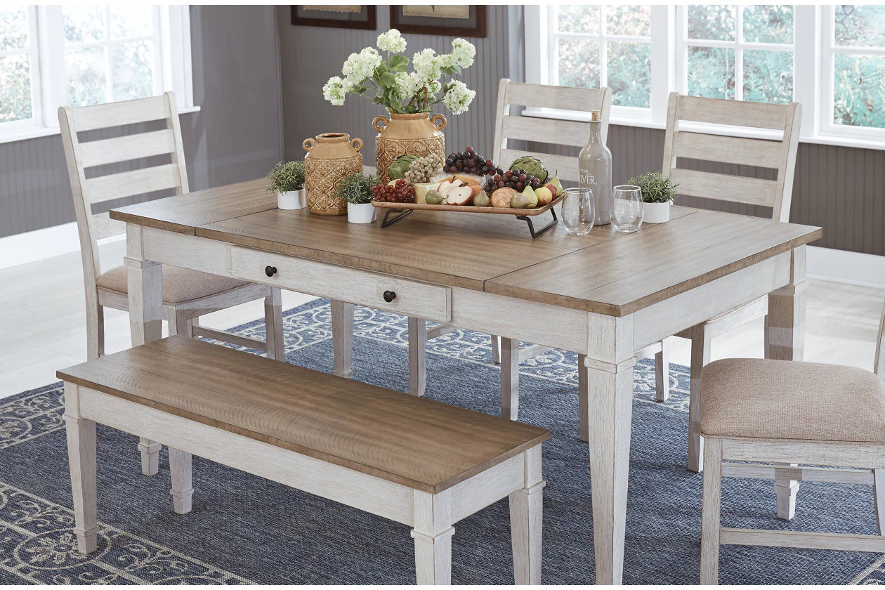 Skempton White/Light Brown Dining Table