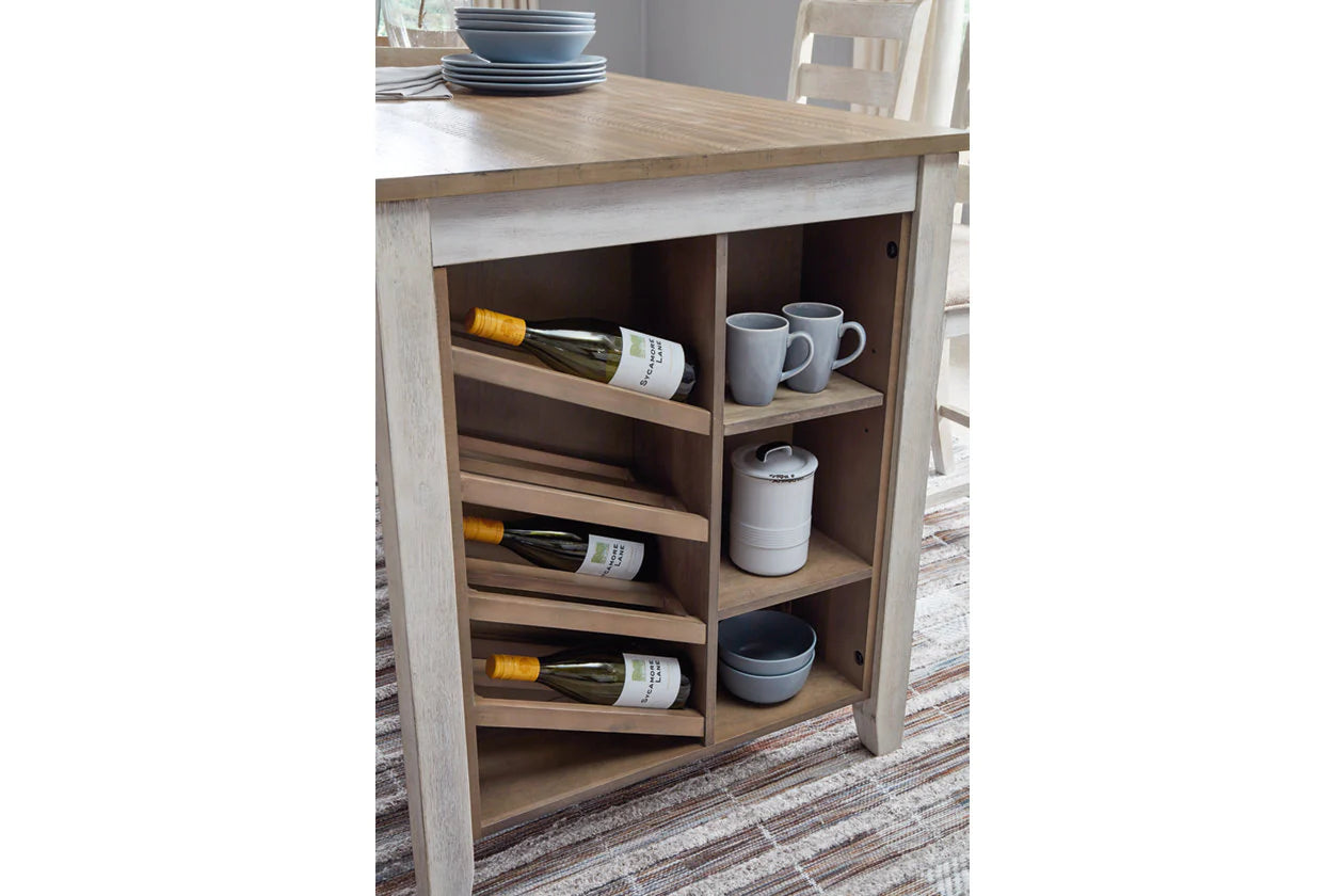 Skempton White/Light Brown Counter Height Dining Table