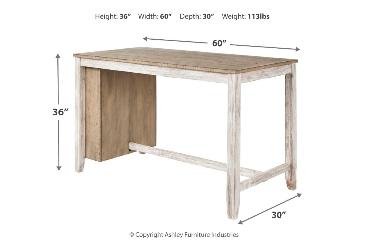Skempton White/Light Brown Counter Height Dining Table