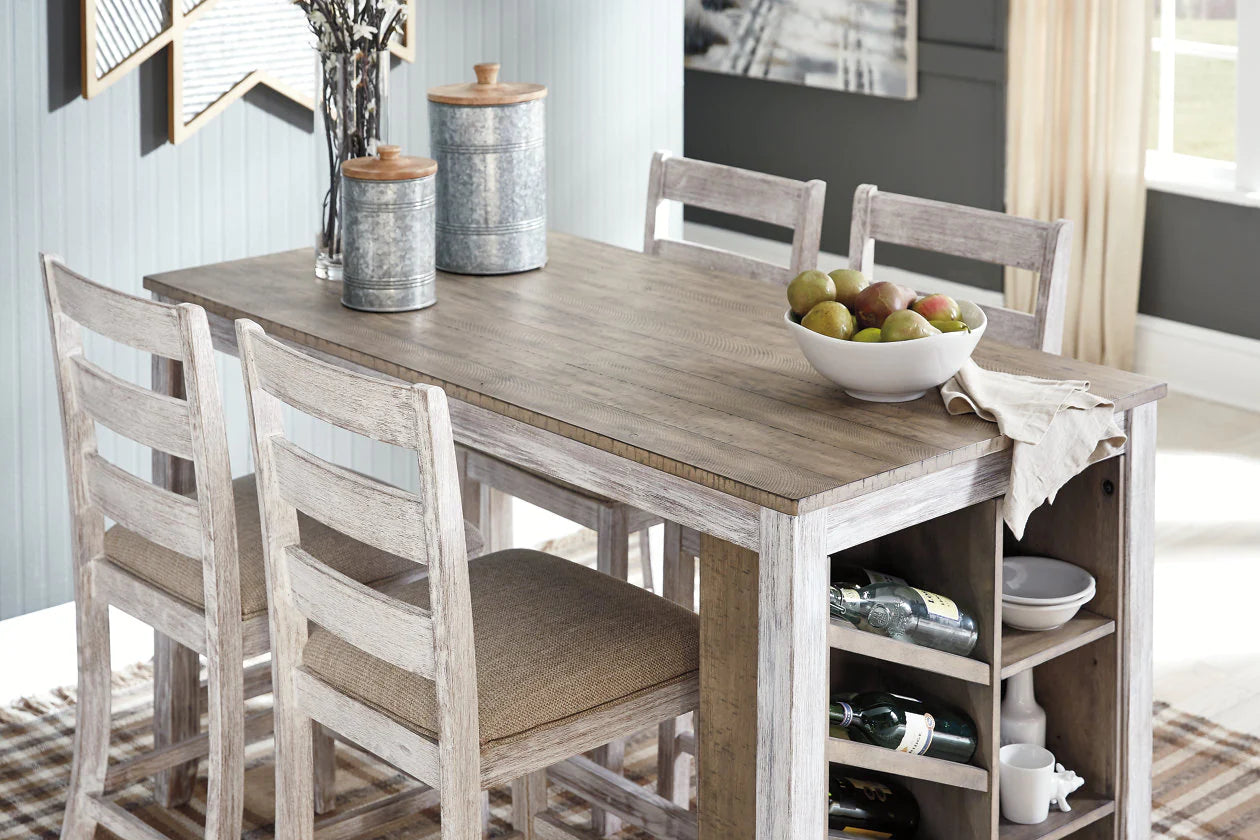 Skempton White/Light Brown Counter Height Dining Table