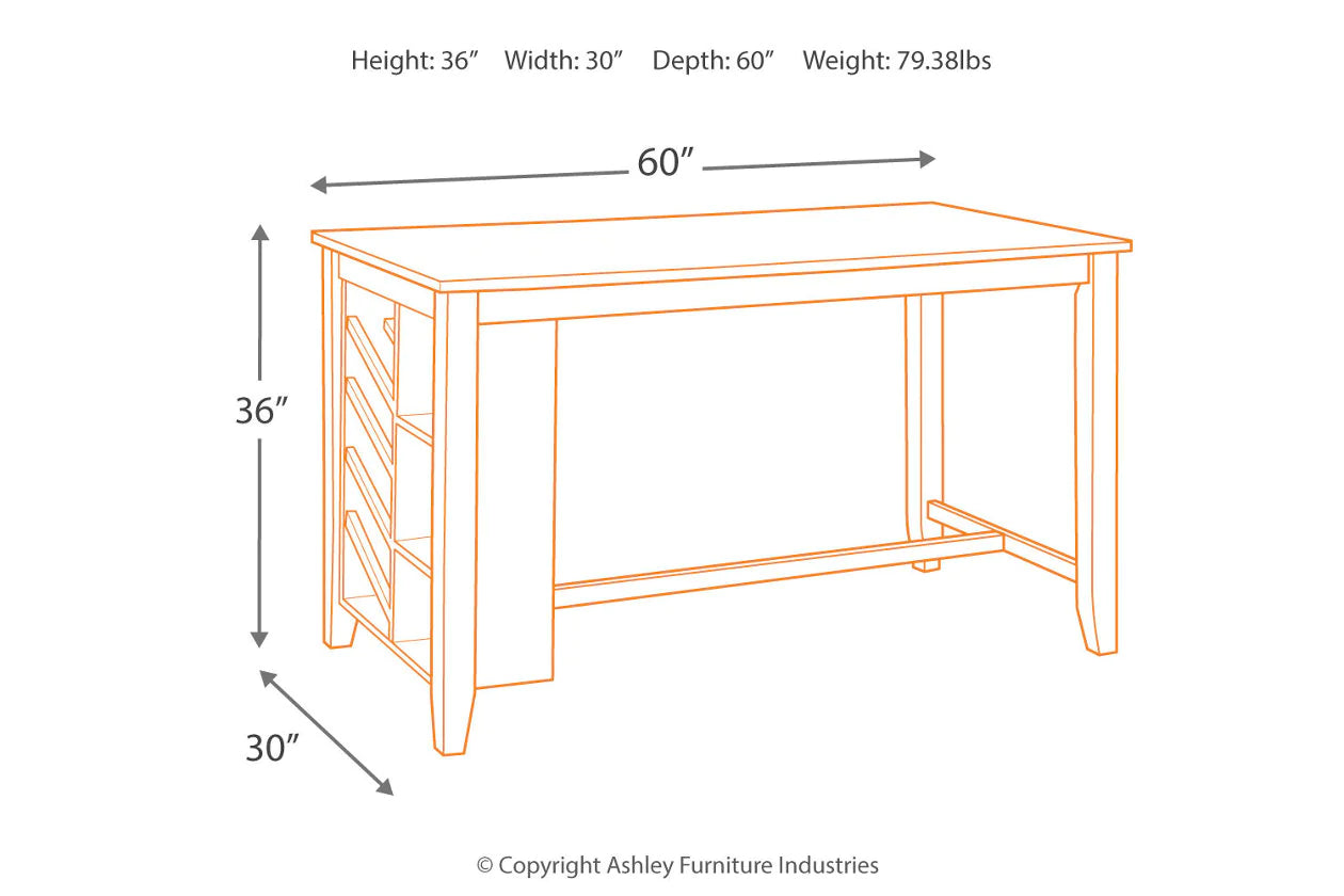 Rokane Brown Counter Height Dining Table