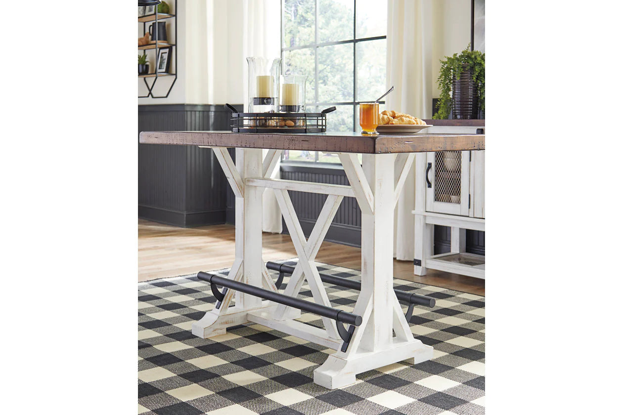 Valebeck White/Brown Counter Height Dining Table