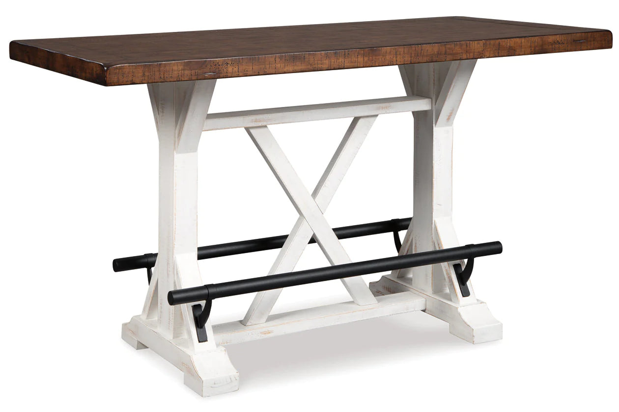 Valebeck White/Brown Counter Height Dining Table