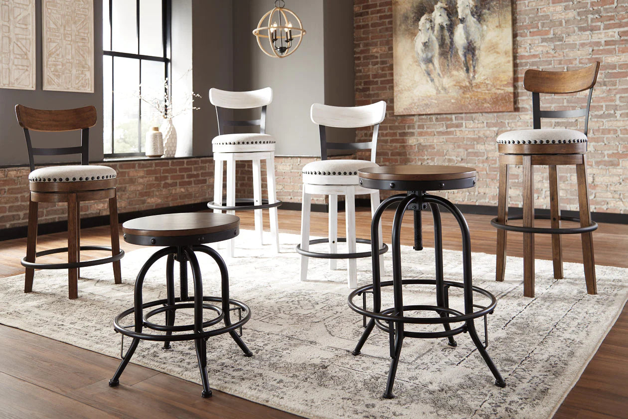 Valebeck White/Brown 5-Piece Counter Height Set