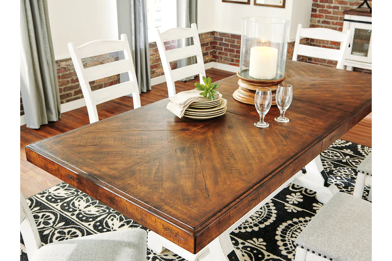 Valebeck White/Brown Dining Table