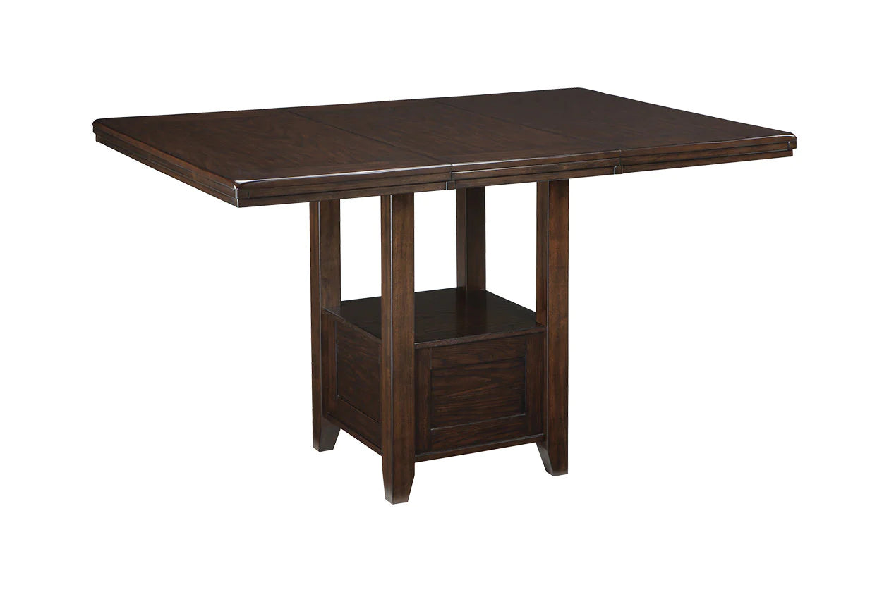 Haddigan Dark Brown Counter Height Extendable Dining Table