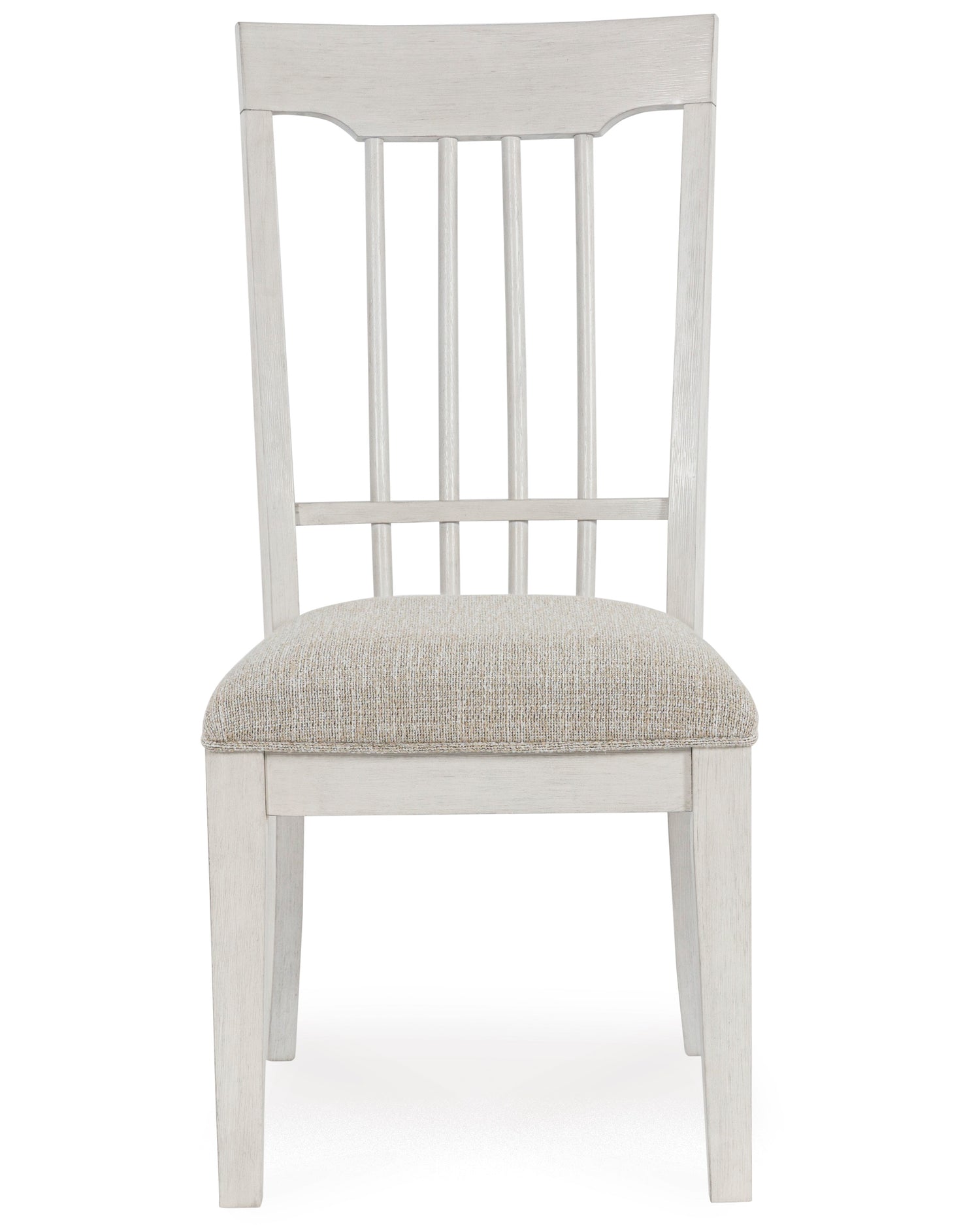 Mesa de comedor Shaybrock antigua en blanco y marrón con 6 sillas
