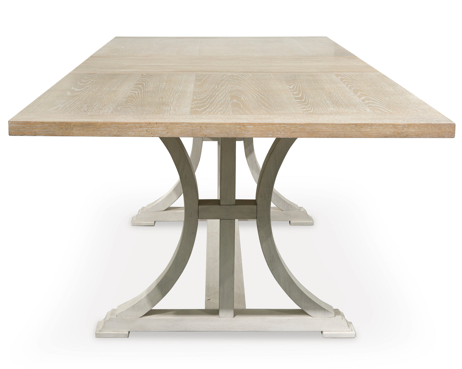 Mesa de comedor Shaybrock antigua en blanco y marrón con 6 sillas