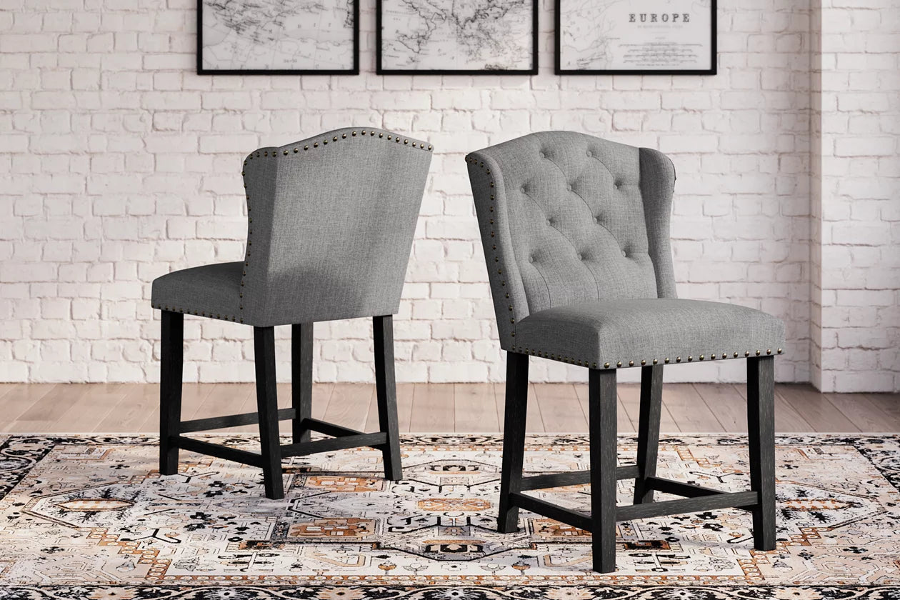 Jeanette Gray Counter Height Barstool, Set of 2