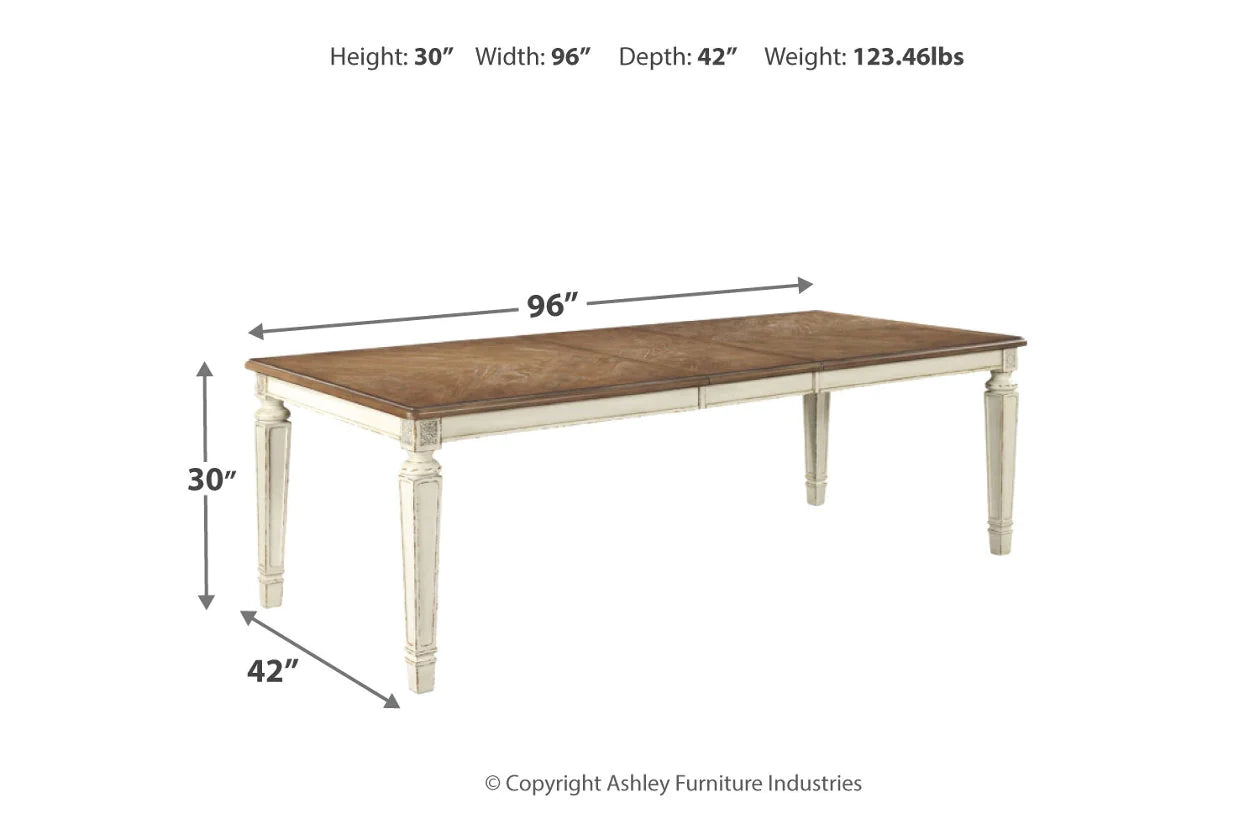 Realyn Chipped White Extendable Dining Table