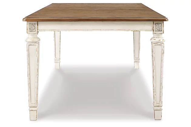 Realyn Chipped White Extendable Dining Table