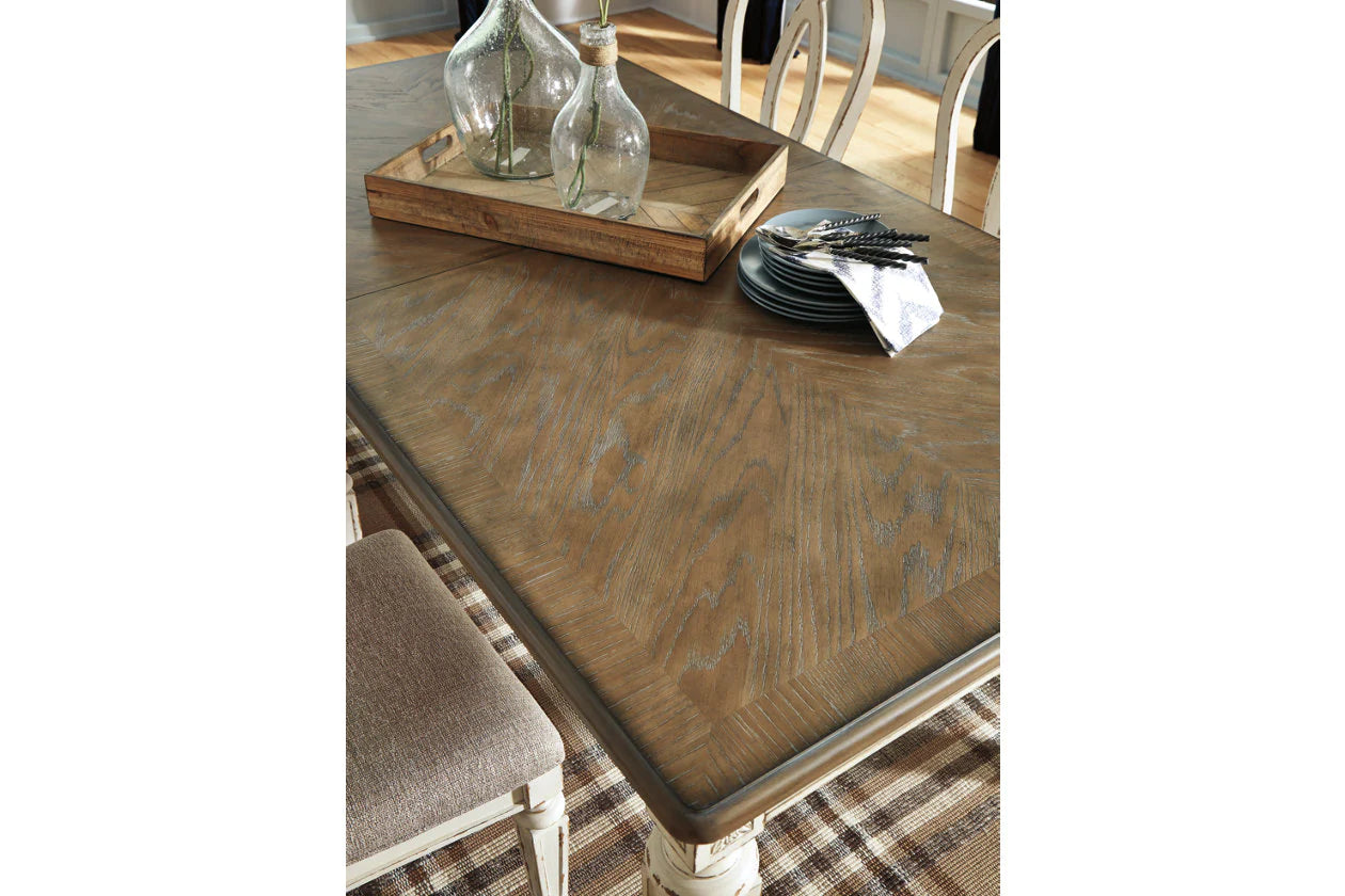 Realyn Chipped White Extendable Dining Table