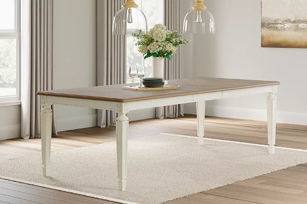 Realyn Chipped White Extendable Dining Table
