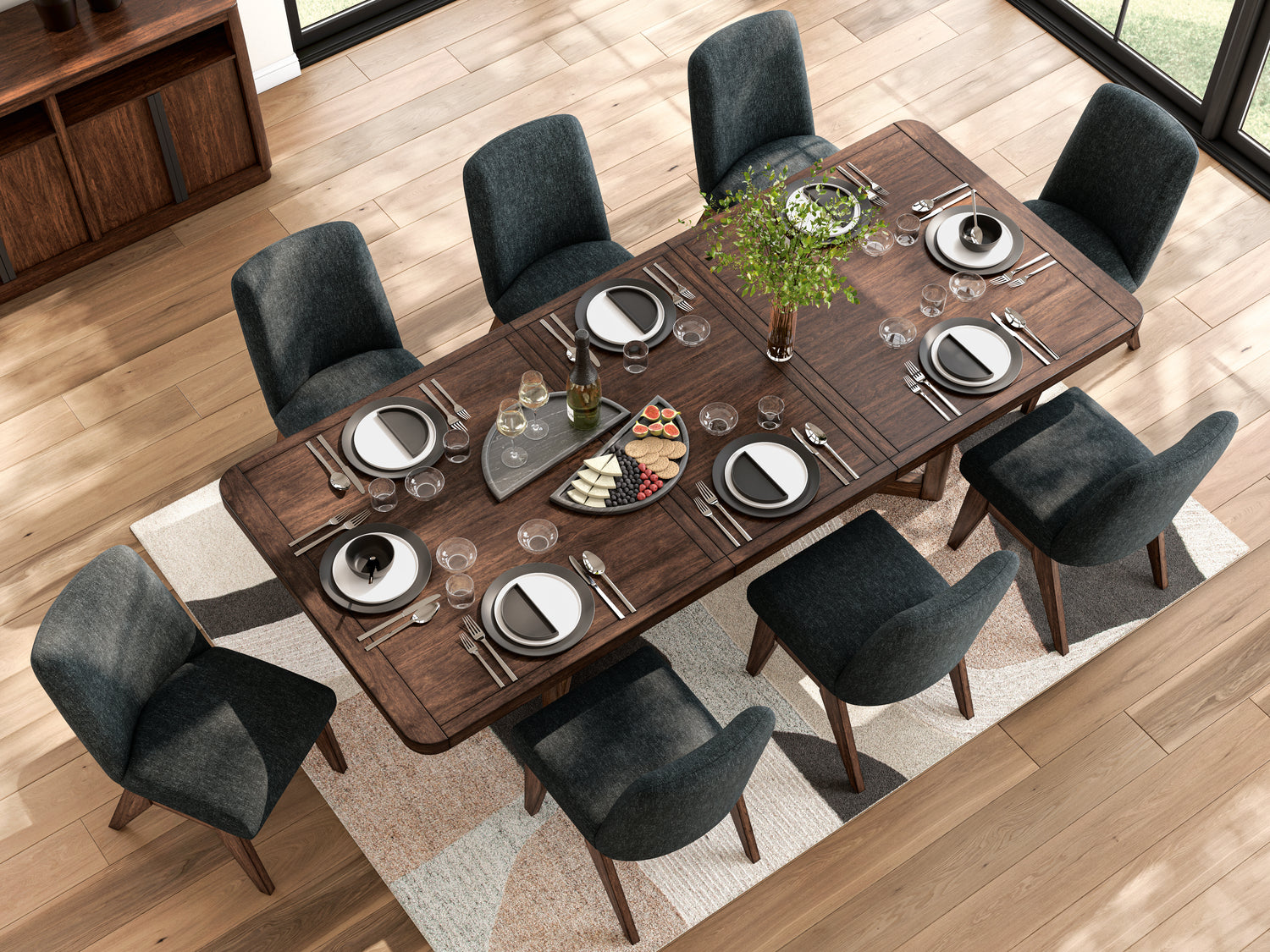 Mesa de comedor Kendamor y 8 sillas