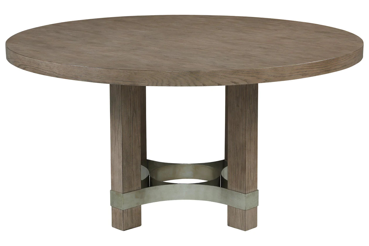 Chrestner Gray Round Dining Table