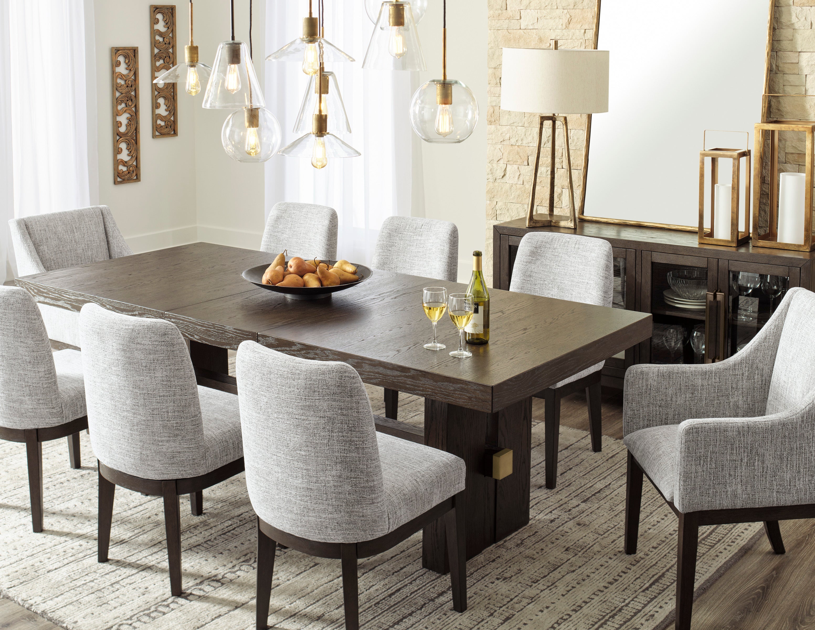 Burkhaus Dark Brown Extendable Dining Set
