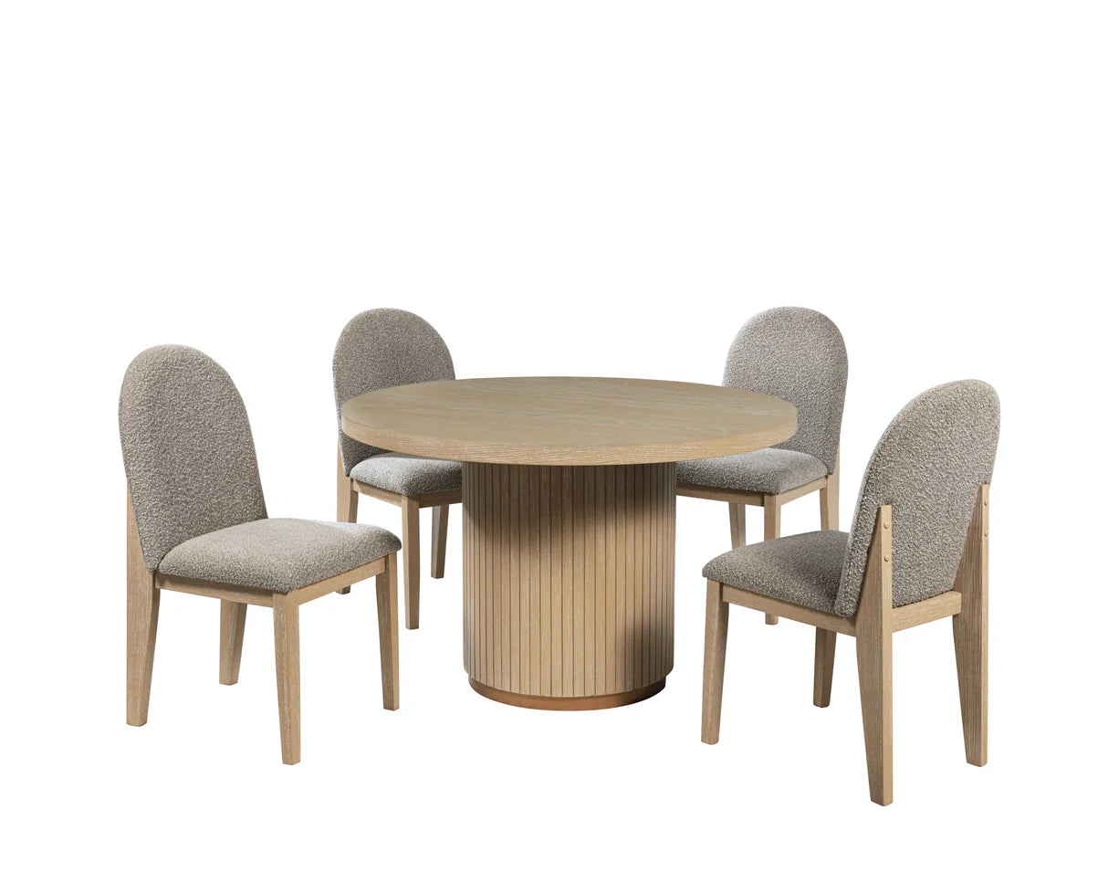 Dorothy Light Wood 5 Pieces Dining Set