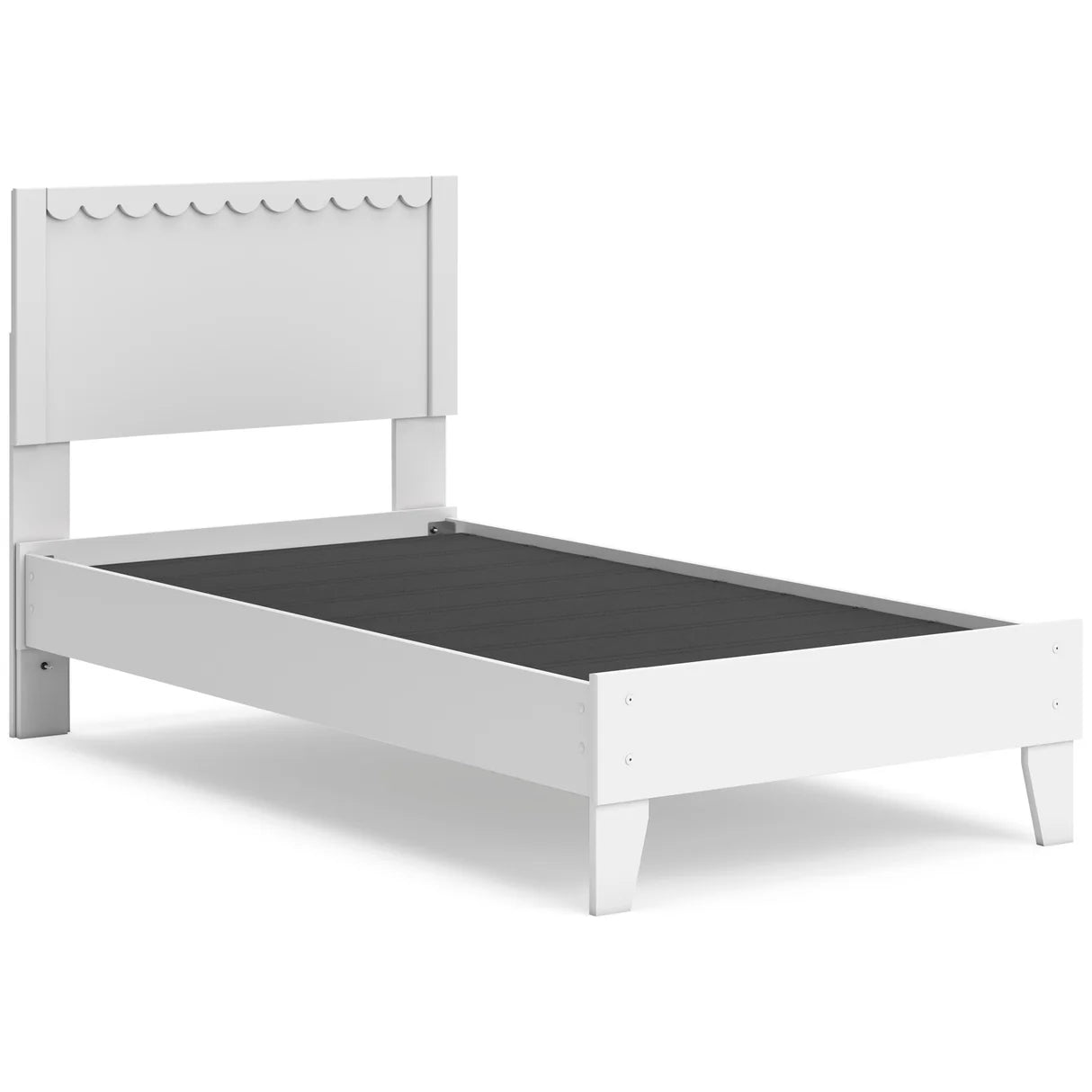 Juego de dormitorio juvenil con plataforma Hallityn en color blanco