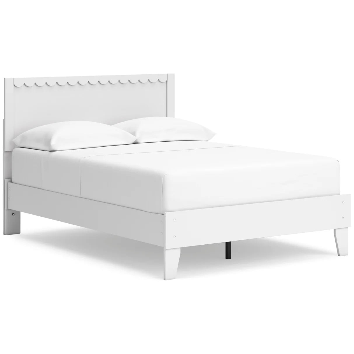 Juego de dormitorio juvenil con plataforma Hallityn en color blanco