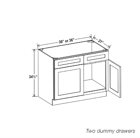 White Shaker Double Vanity Sink Base Cabinet