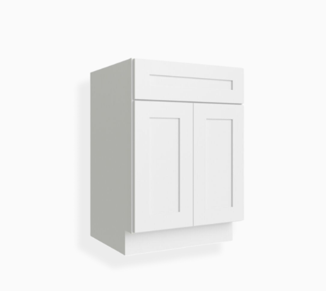 White Shaker Single Vanity Sink Base Cabinet