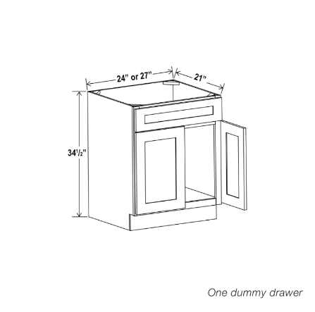 White Shaker Single Vanity Sink Base Cabinet