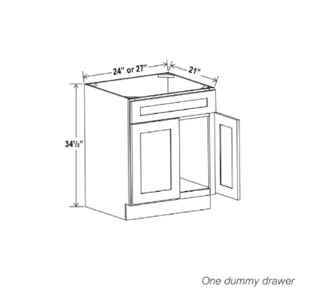 Charleston White Raised Panel Single Vanity Sink Base Cabinet