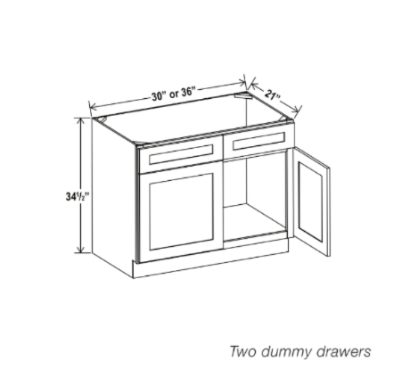Charleston White Raised Panel Double Vanity Sink Base Cabinet