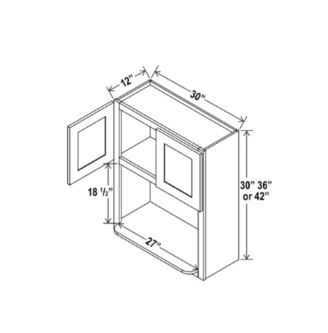 Gray Shaker Microwave Wall Cabinet