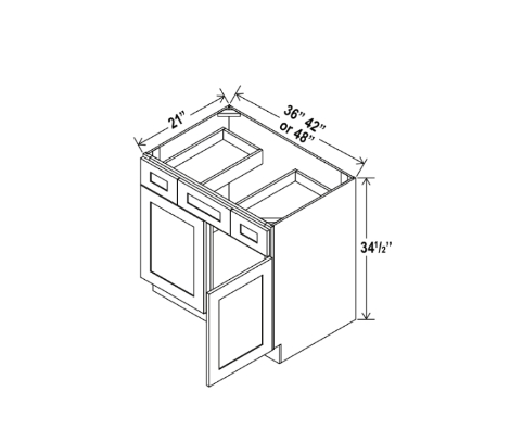 White Shaker Vanity Combo Cabinet
