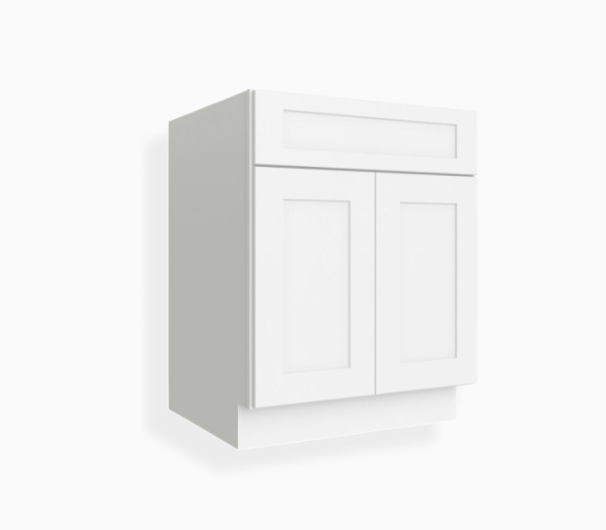 White Shaker Base Cabinet with Double Doors