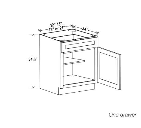 White Shaker Base Cabinet with Single Door