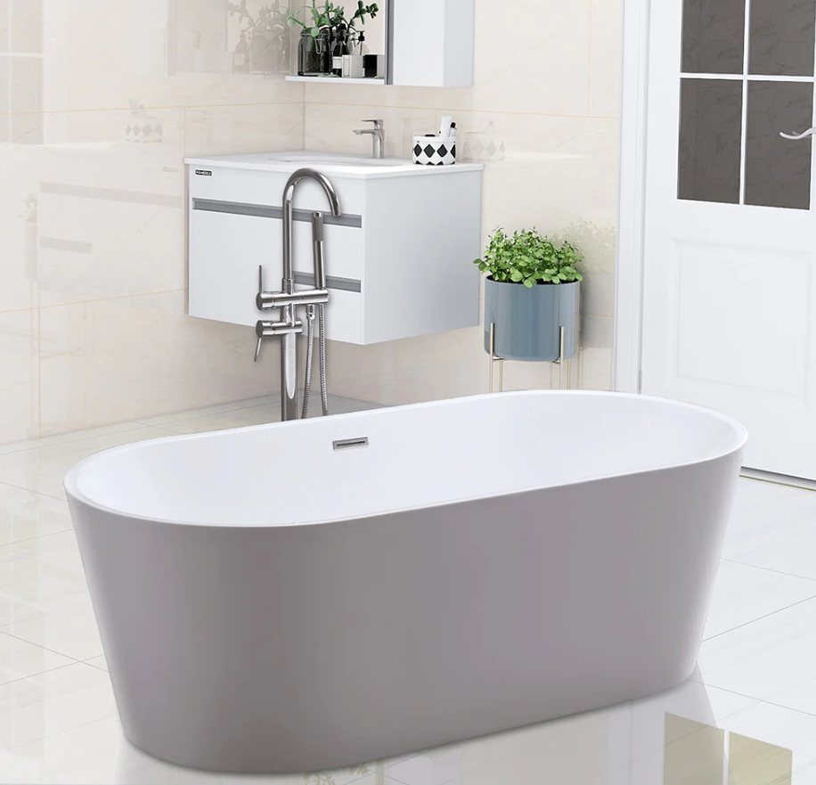 59" Freestanding Acrylic Bathtub